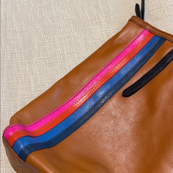 Vintage Fossil Camilla Convertible Backpack /Tote Cow Hide Leather Camel Brown - Picture 11 of 12